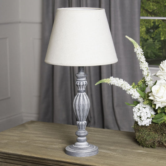 Handcrafted Rustic Aegina Table Lamp with Linen Shade