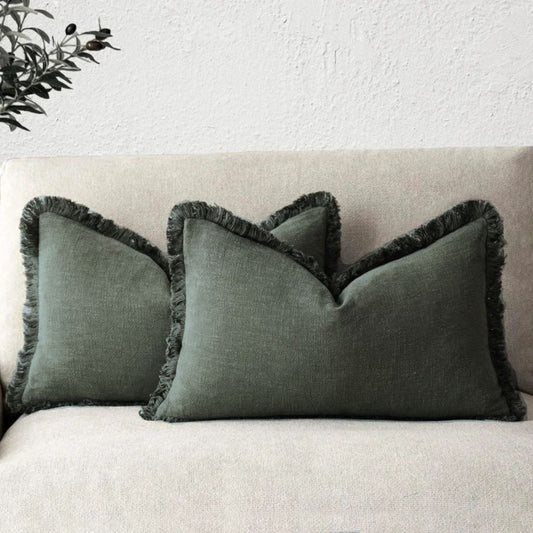 Decorative Nordic Frill Cotton & Linen Cushion Covers - 5 Colours Lilly & Lula