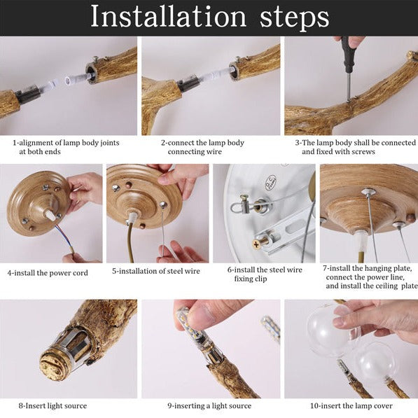 Modern Heritage Tree Branch Chandelier With Glass Bubbles - 4 Sizes