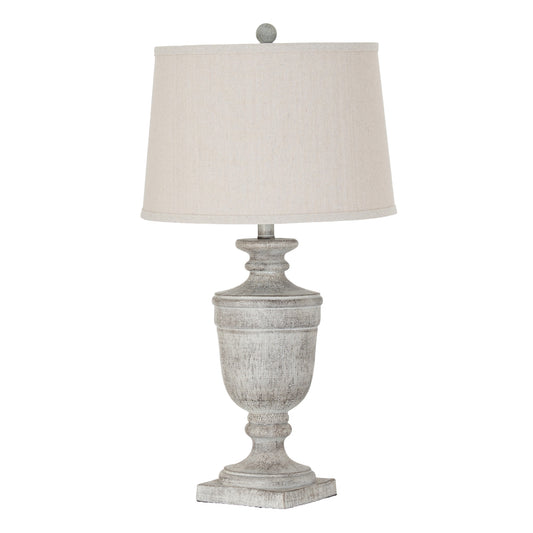 Luxurious Ossia Textured Column Table Lamp with Linen Shade