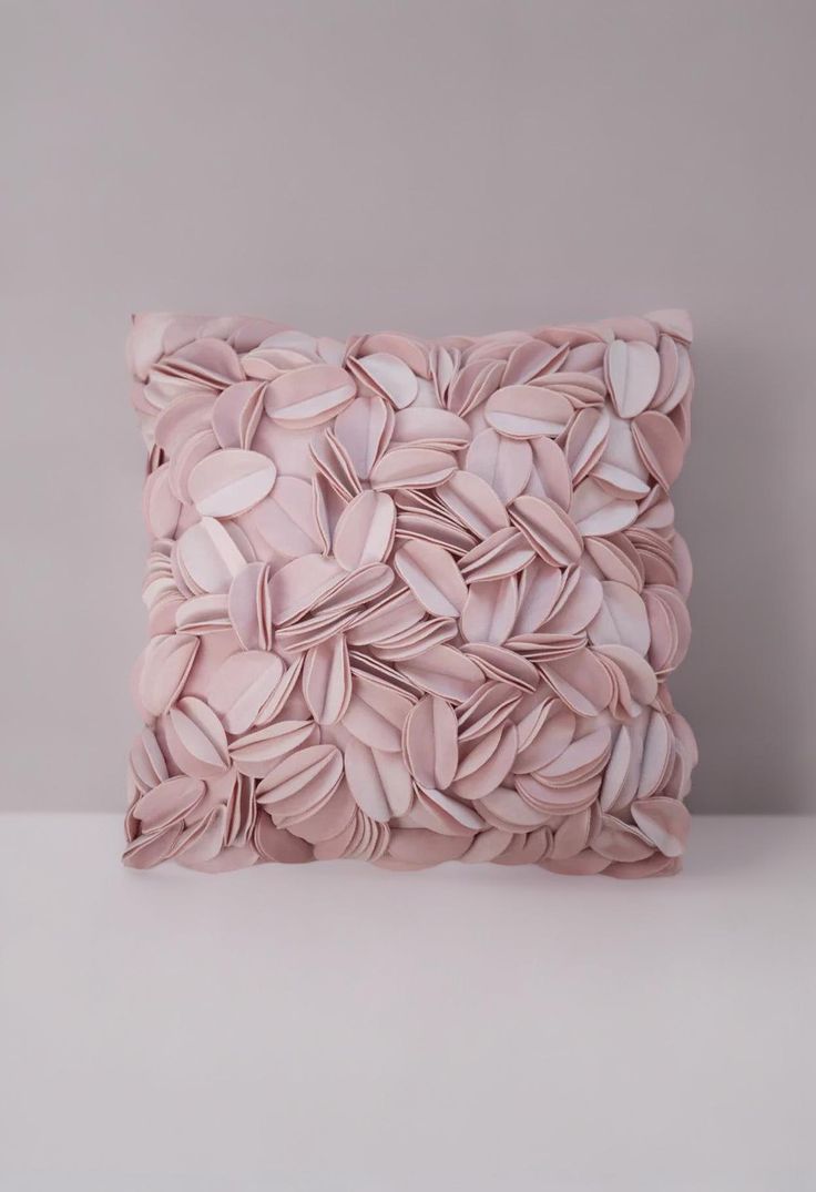 Handmade French Romantic Luxury Flower Petal Cushion Cover - Ivory, Blush, Teal & Copper