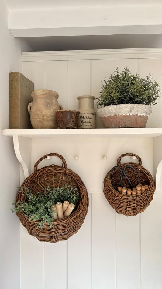 Handmade Wall Mount Rattan Plant & Flower Basket - 2 Colours