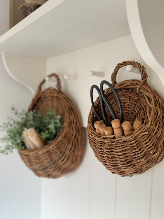 Handmade Wall Mount Rattan Plant & Flower Basket - 2 Colours