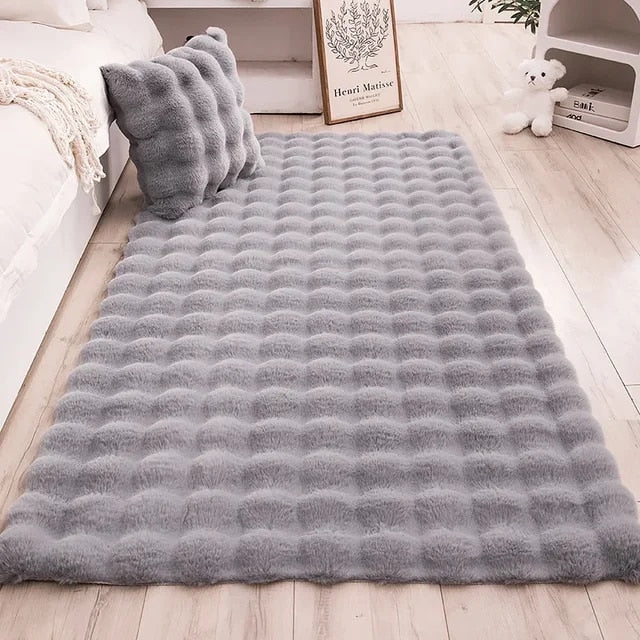 Fluffy & Supersoft Plush Bubble Nordic Rectangle Shaggy Rug - White, Beige, Grey, Ivory & Sage Green Lilly & Lula