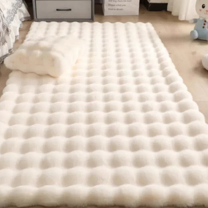 Fluffy & Supersoft Plush Bubble Nordic Rectangle Shaggy Rug - White, Beige, Grey, Ivory & Sage Green Lilly & Lula
