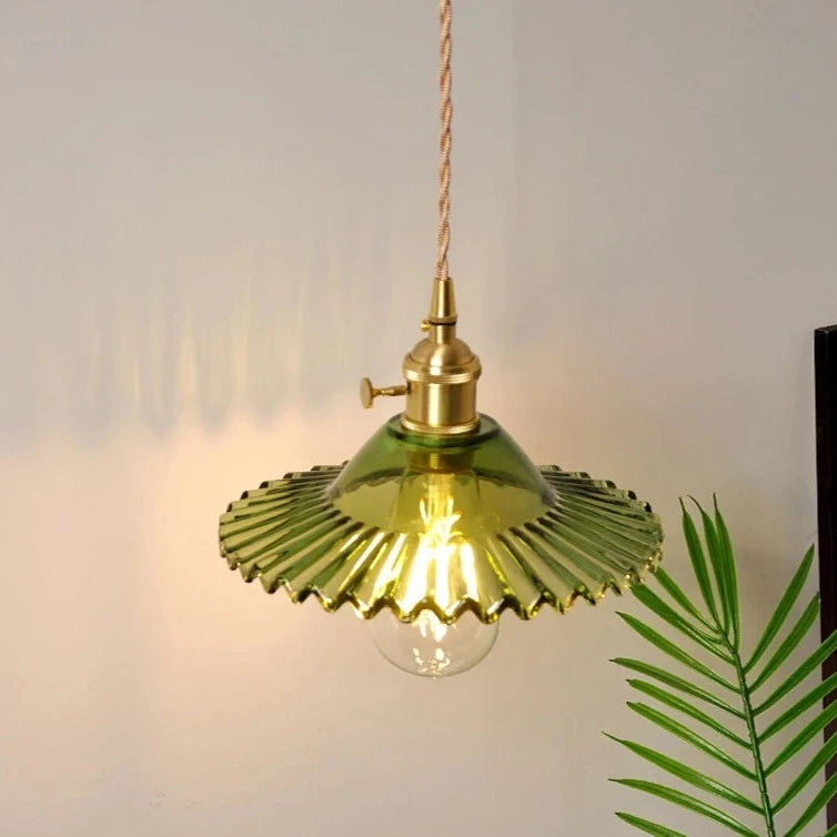 Modern LED Flared Nordic Clear Glass Brass Wall Light - Tapered & Flush