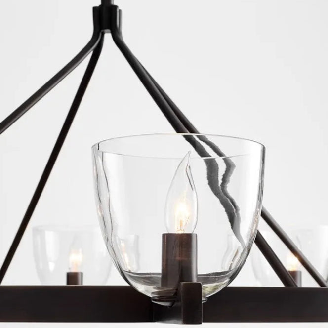 Modern Circular 8-Light Modern Farmhouse Pendant Chandelier with Glass Globes - 2 Colours