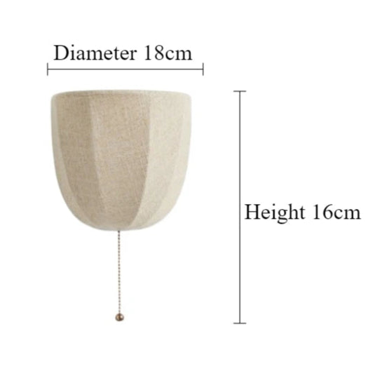 Decorative Shaded Retro Linen Wall Sconce Light with Pull Chain