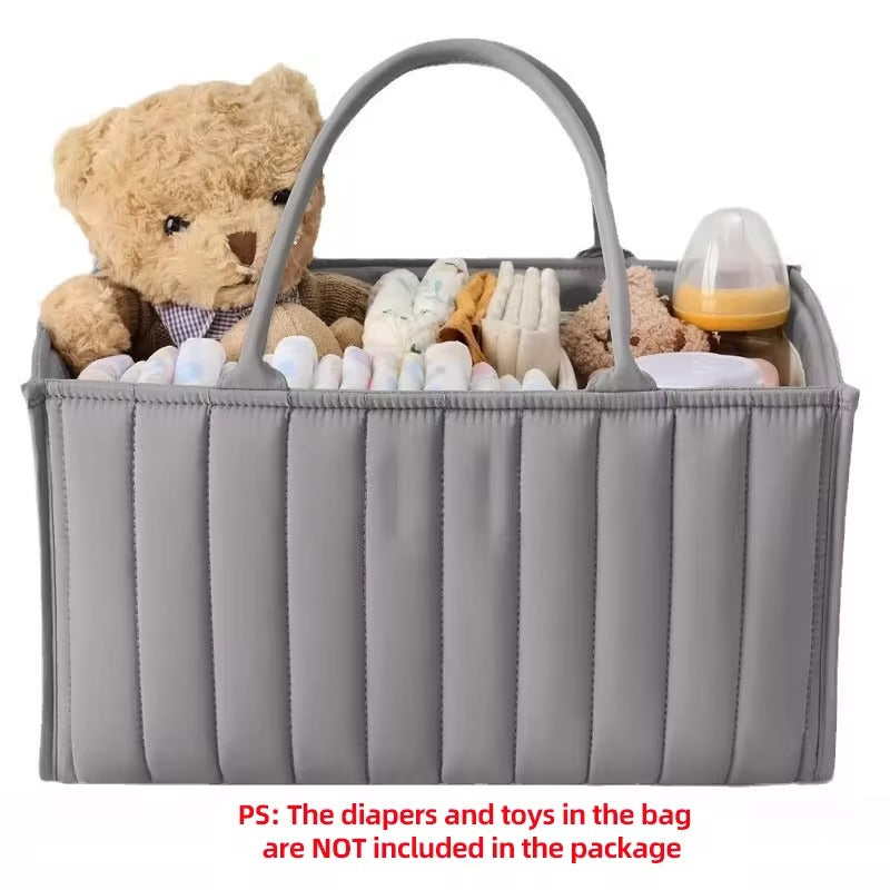 Multifunctional Cotton Nappy Caddy Storage Basket with Handles - Brown, Pink & Sage, Grey & Flowers