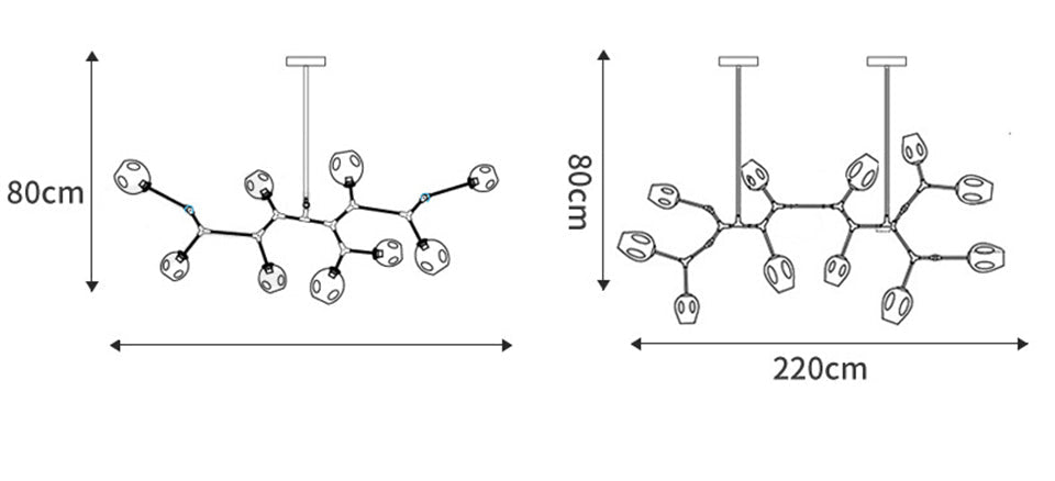 Modern Heritage Clear Glass Ball Semi-Flush Adjustable Bar Chandelier Pendant - Gold & Black