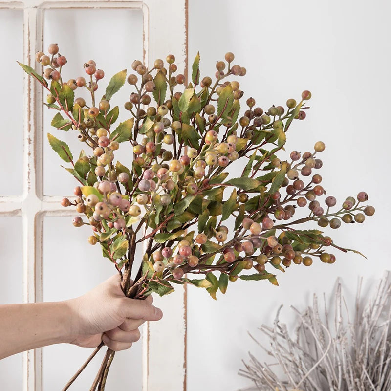 Artificial Christmas Berry Branch Holly Tree - 2 Colours