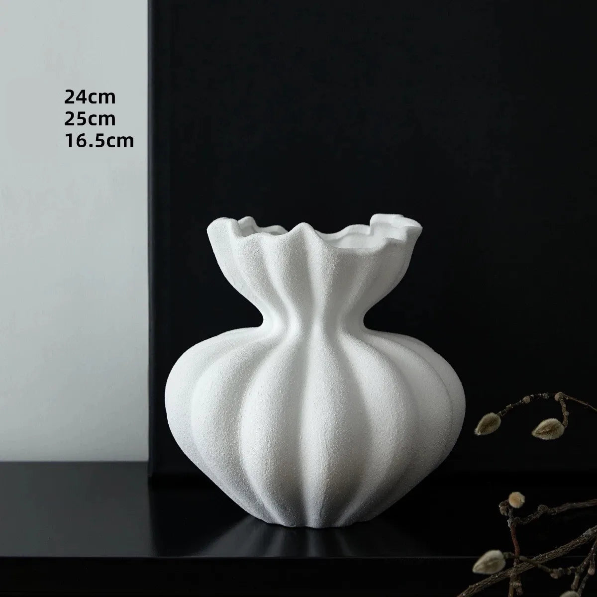 Creamy White Lotus Inspired Ceramic Flower Vase - 2 Sizes