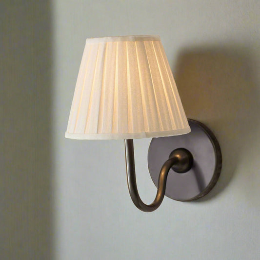 Luxurious French Style Farmhouse Wall Light with Linen Shade - 2 Colours