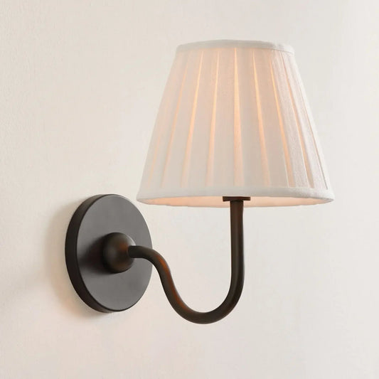 Luxurious French Style Farmhouse Wall Light with Linen Shade - 2 Colours