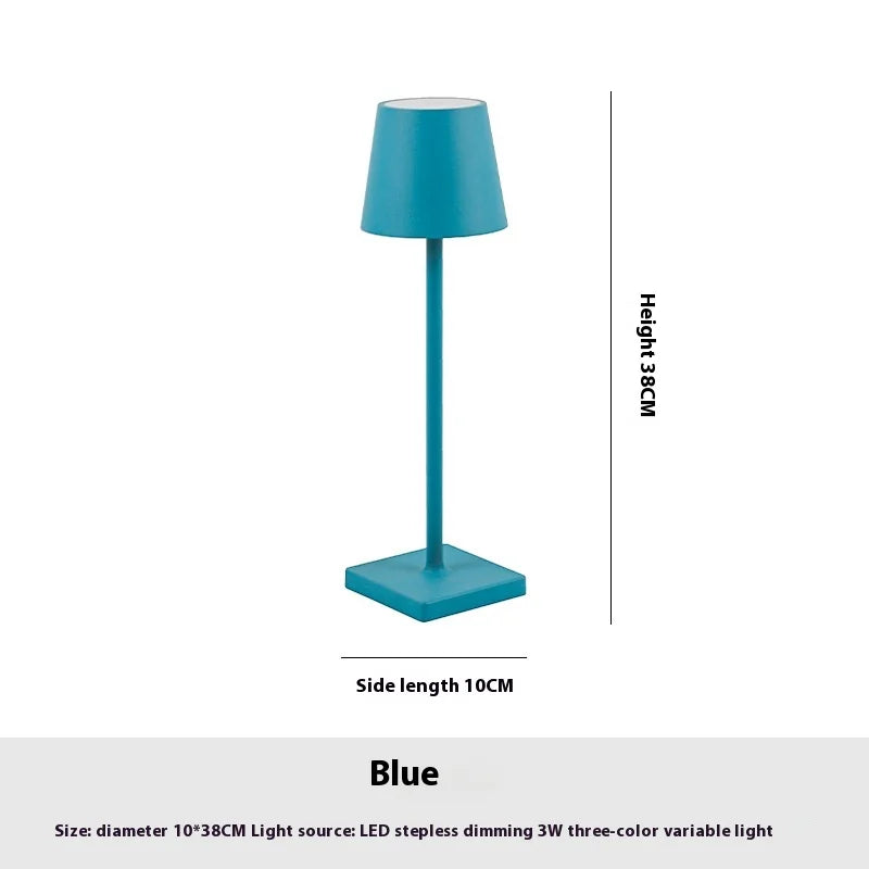 Portable Cordless LED Rechargeable Outdoor & Indoor Table Lamp with Modern Shade - 7 Colours
