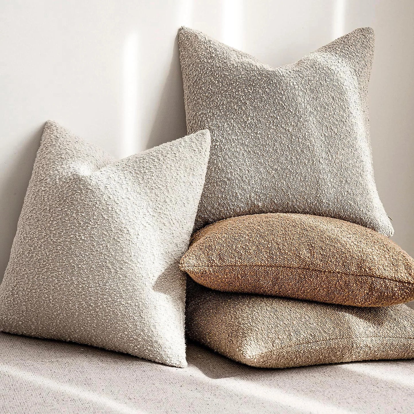 Stylish Textured Bouclé Cushion Covers - 12 Colours