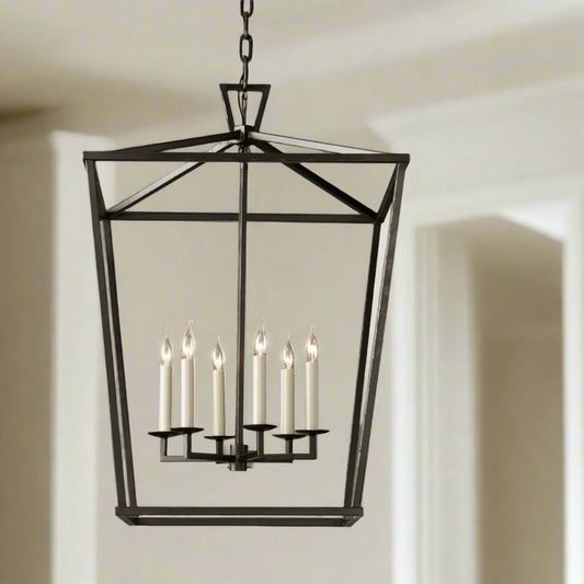 Farmhouse Industrial Hanging Pendant Light - Black, Gold & Silver Black - 6 Heads Lilly & Lula