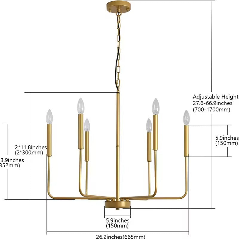 Modern Scandinavian Farmhouse Pendant Chandelier 6 & 8-Light - 2 Colours