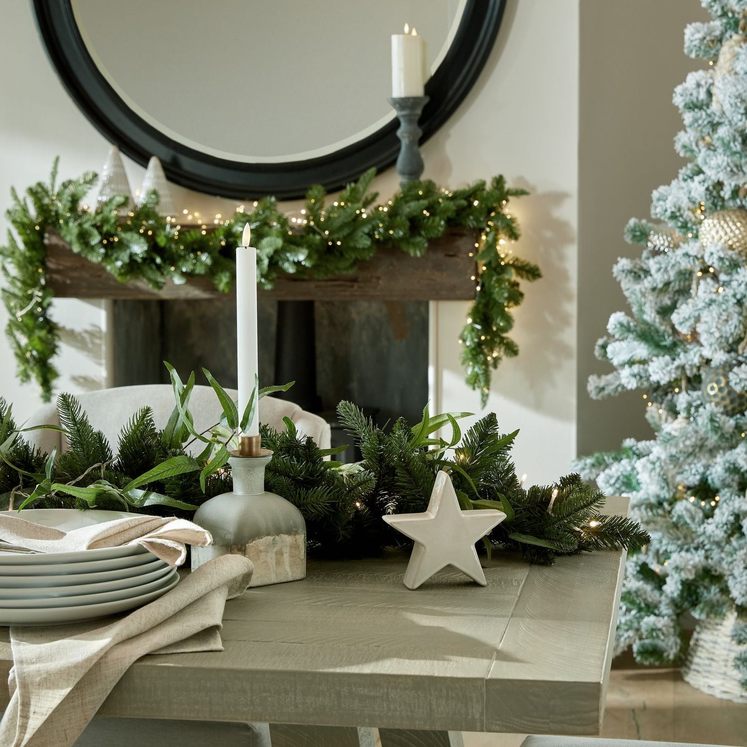 White Ceramic Standing Star Decoration