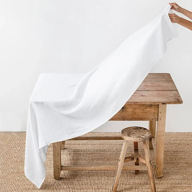 100% Pure Linen Tablecloths & Table Runners - White, Ivory, Beige & Grey Lilly & Lula