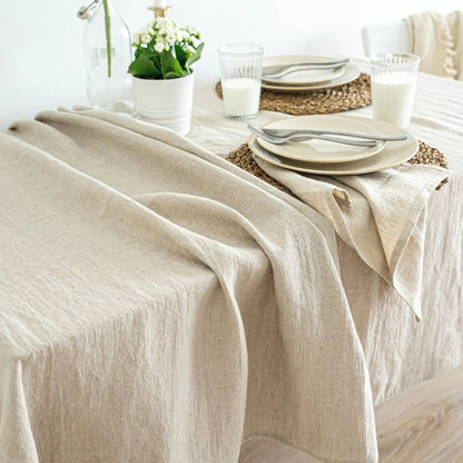 100% Pure Linen Tablecloths & Table Runners - White, Ivory, Beige & Grey Lilly & Lula