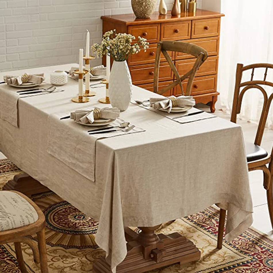 100% Pure Linen Tablecloths & Table Runners - White, Ivory, Beige & Grey Lilly & Lula