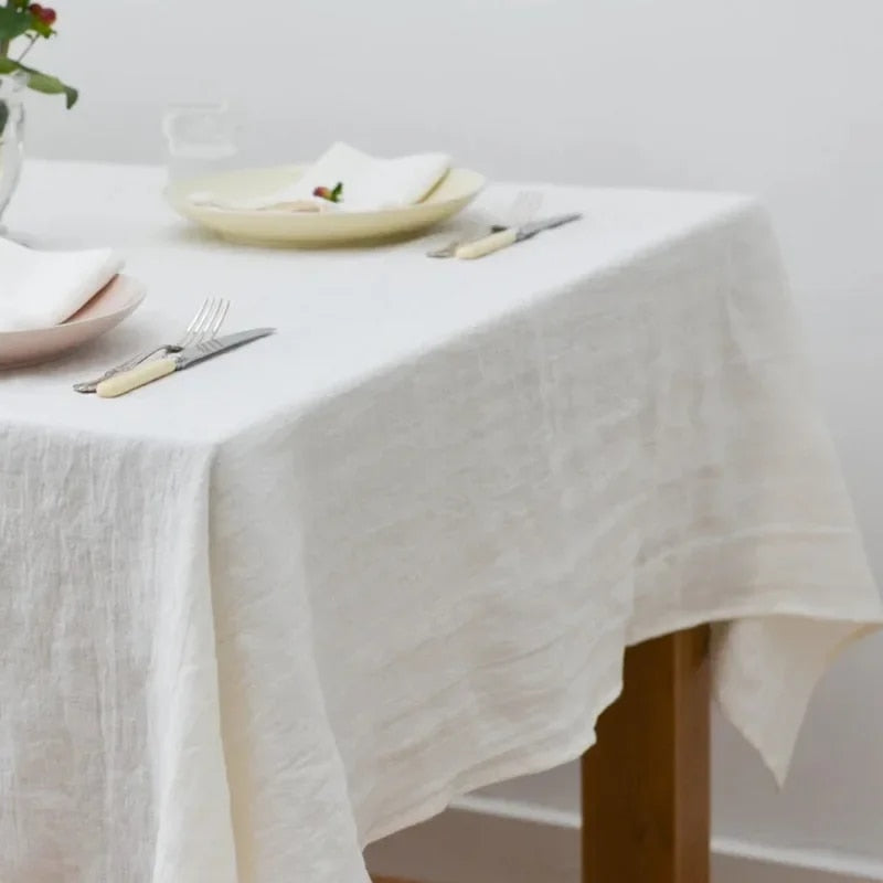 100% Pure Linen Tablecloths & Table Runners - White, Ivory, Beige & Grey Lilly & Lula