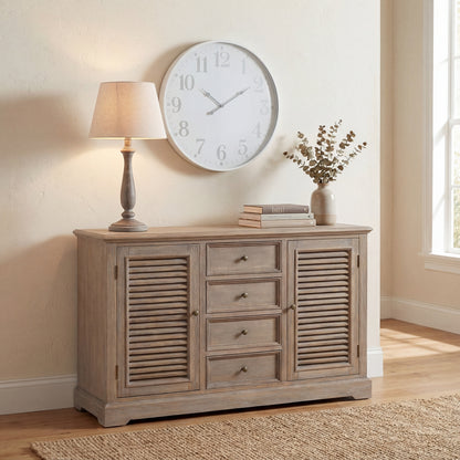 Handcrafted Rustic Teos Table Lamp with Linen Shade