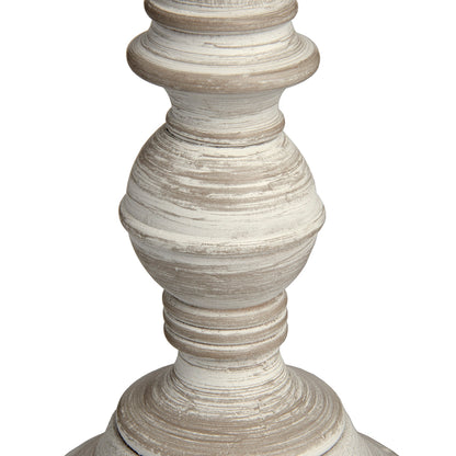 Handcrafted Rustic Leptis Magna Table Lamp with Linen Shade