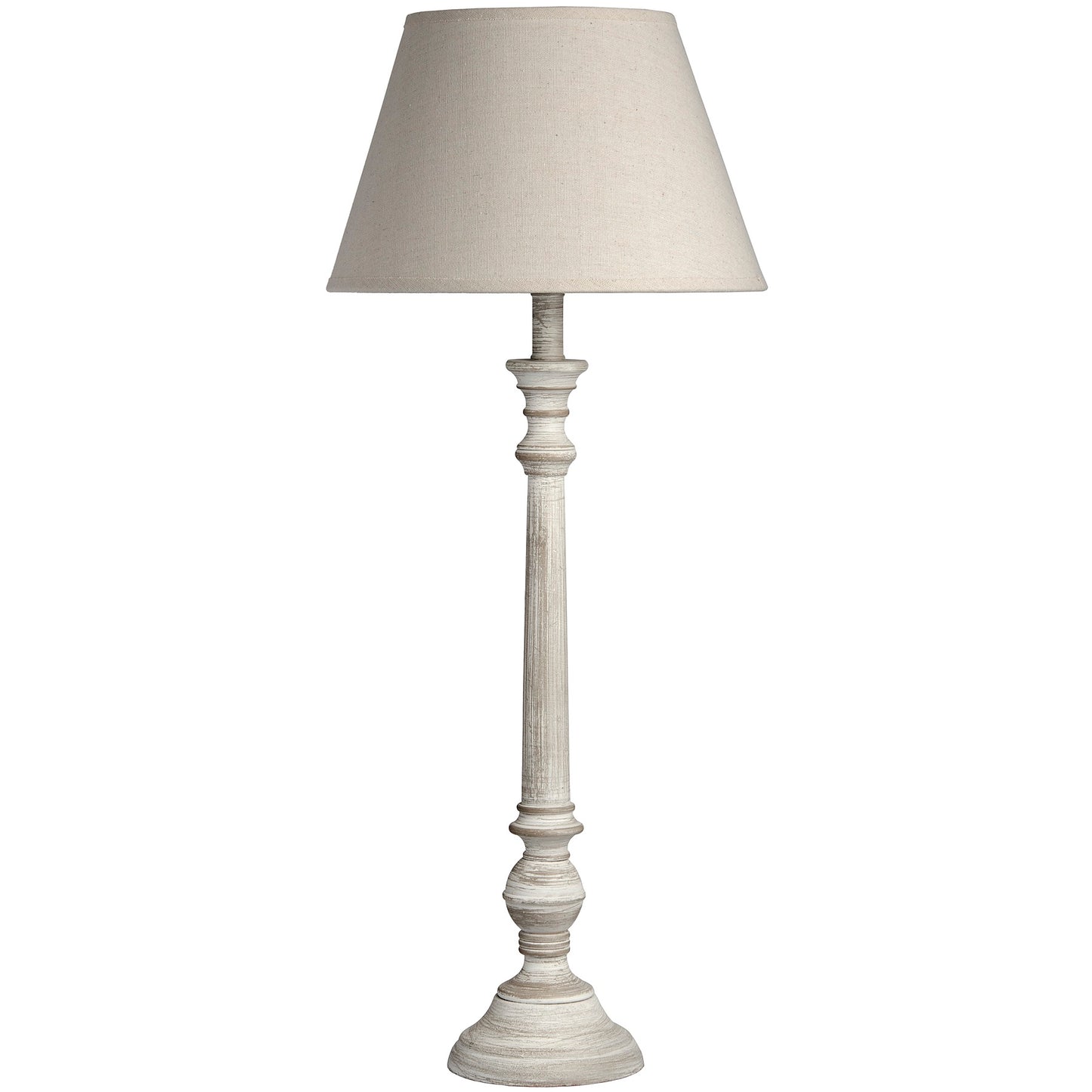 Handcrafted Rustic Leptis Magna Table Lamp with Linen Shade