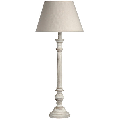 Handcrafted Rustic Leptis Magna Table Lamp with Linen Shade