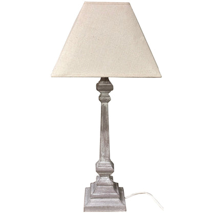 Pula Wooden Table Lamp with Linen Shade
