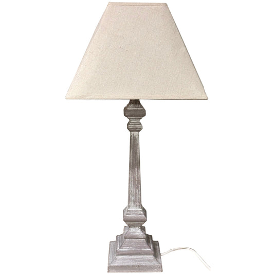 Pula Wooden Table Lamp with Linen Shade
