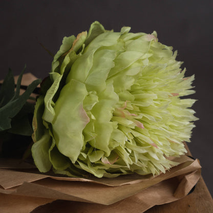 Luxurious Premium Artificial Green Peony Bloom Stem