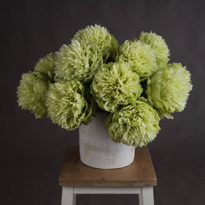 Luxurious Premium Artificial Green Peony Bloom Stem