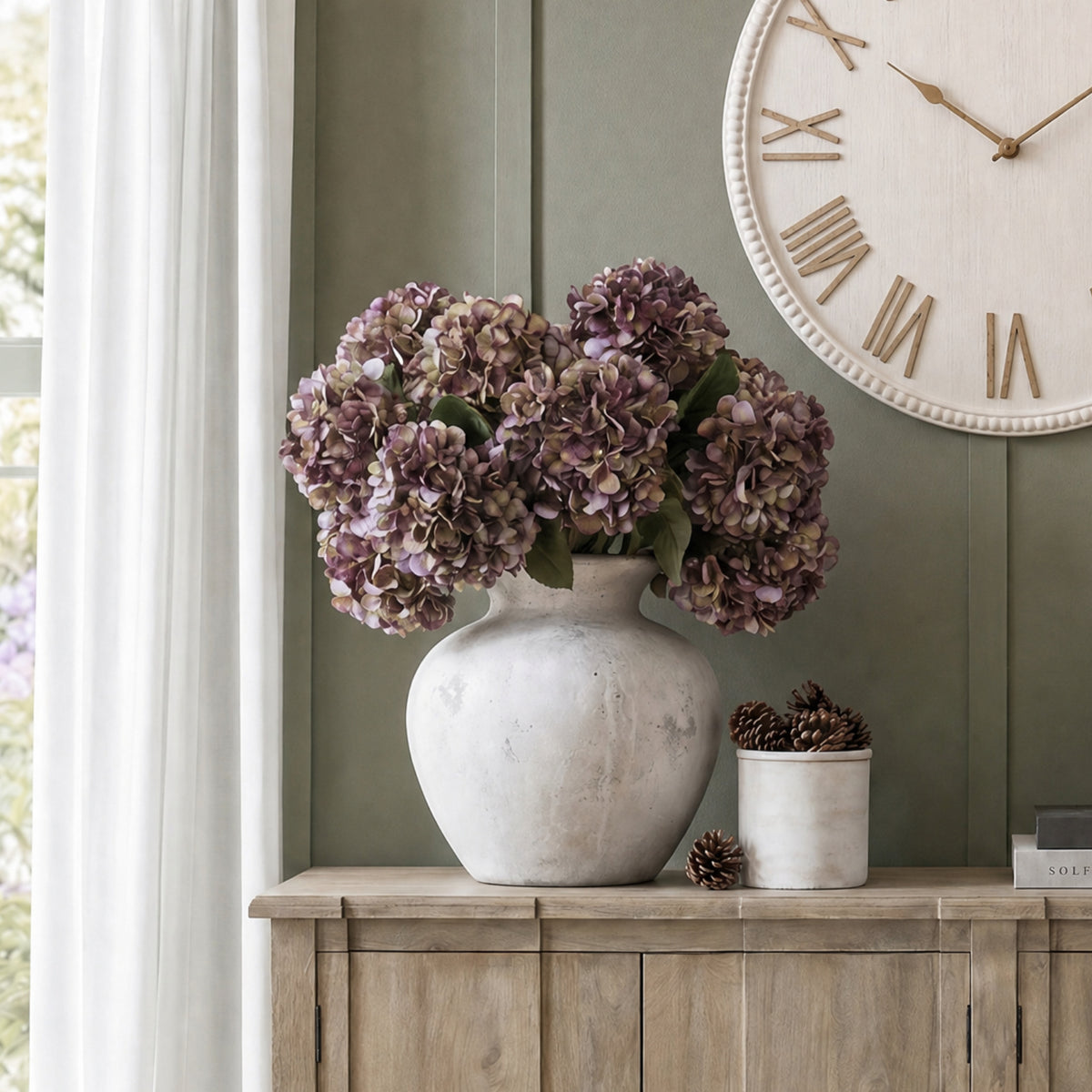 Luxurious Premium Artificial Hydrangea Bloom Stem - 4 colours