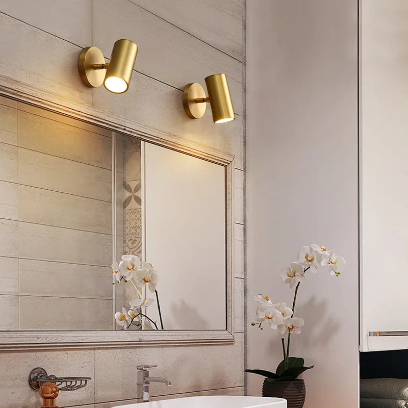 Modern & Sleek Rotating Reading LED Wall Spotlight - Gold & Black