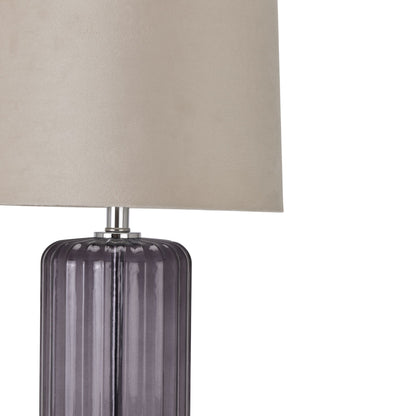 Modern Decorative Metallic Glass Table Lamp With Velvet Shade