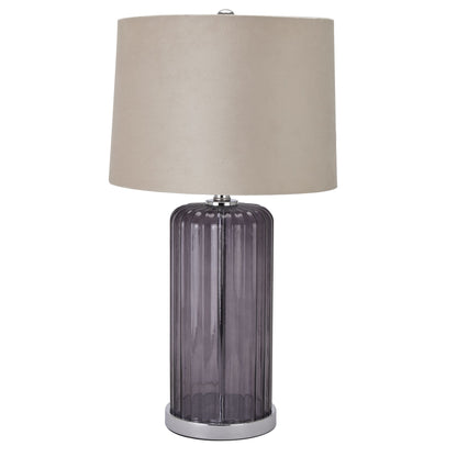 Modern Decorative Metallic Glass Table Lamp With Velvet Shade