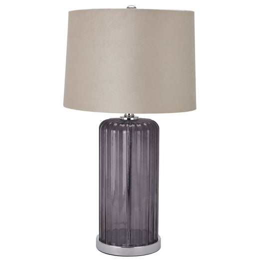 Modern Decorative Metallic Glass Table Lamp With Velvet Shade