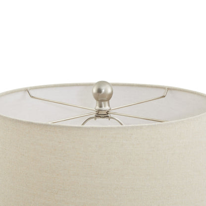 Modern Accent Lattice Ceramic Table Lamp with Linen Shade