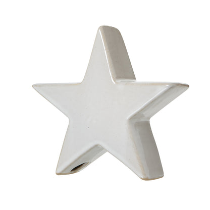 White Ceramic Standing Star Decoration - 3 Sizes