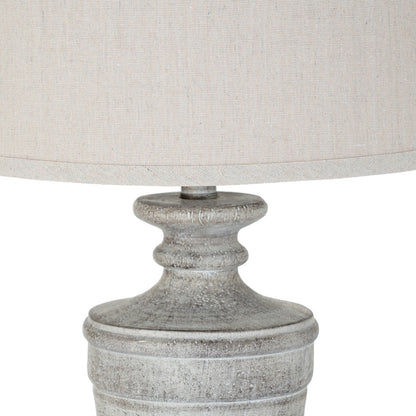 Luxurious Ossia Textured Column Table Lamp with Linen Shade