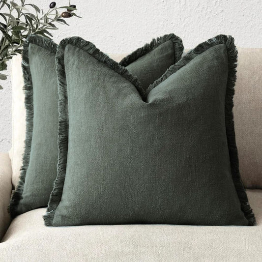 Decorative Nordic Frill Cotton & Linen Cushion Covers - 5 Colours