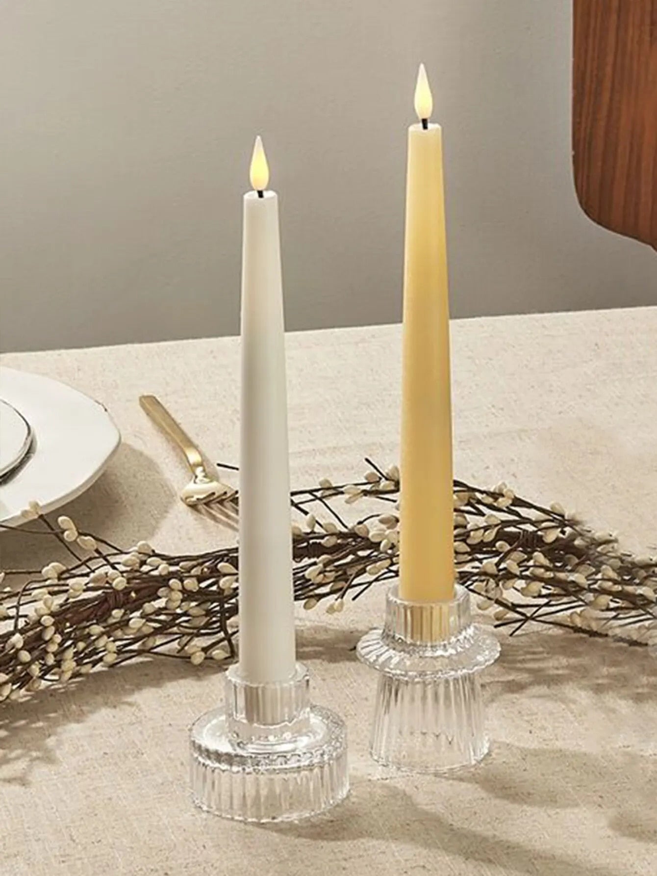 Nordic Minimalist Clear Ripple Glass Candle Holder - 3 Sizes