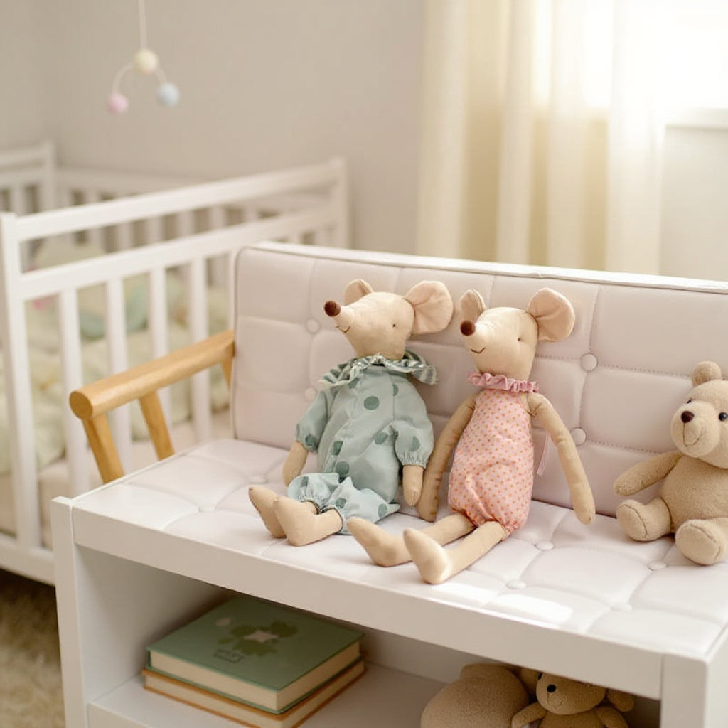 Bowknot Mouse Stuffed Toy Doll For Boys & Girls - Pink & Green Lilly & Lula