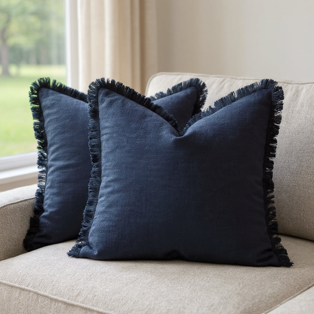 Decorative Nordic Frill Cotton & Linen Cushion Covers - 5 Colours Lilly & Lula