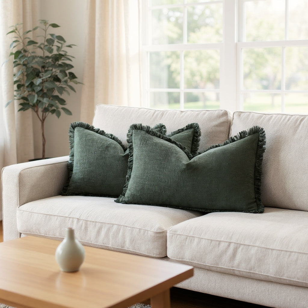 Decorative Nordic Frill Cotton & Linen Cushion Covers - 5 Colours Lilly & Lula