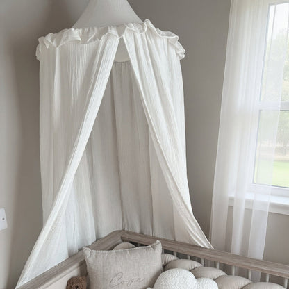 Kids Premium Muslin Bed Canopy With Frill Detail - 8 Colours Lilly & Lula