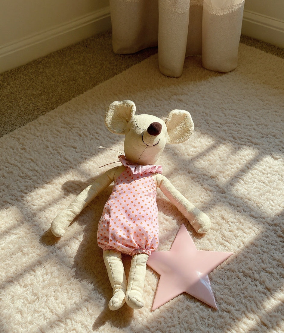 Bowknot Mouse Stuffed Toy Doll For Boys & Girls - Pink & Green Pink Lilly & Lula